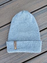 Load image into Gallery viewer, Light grey double bring classic beanie. No pom.
