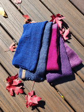 Load image into Gallery viewer, Winter Scarf - Purple Blue Blocks