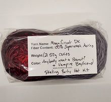 Load image into Gallery viewer, Knitcircus Skating Party Hat kit - DK red and grey