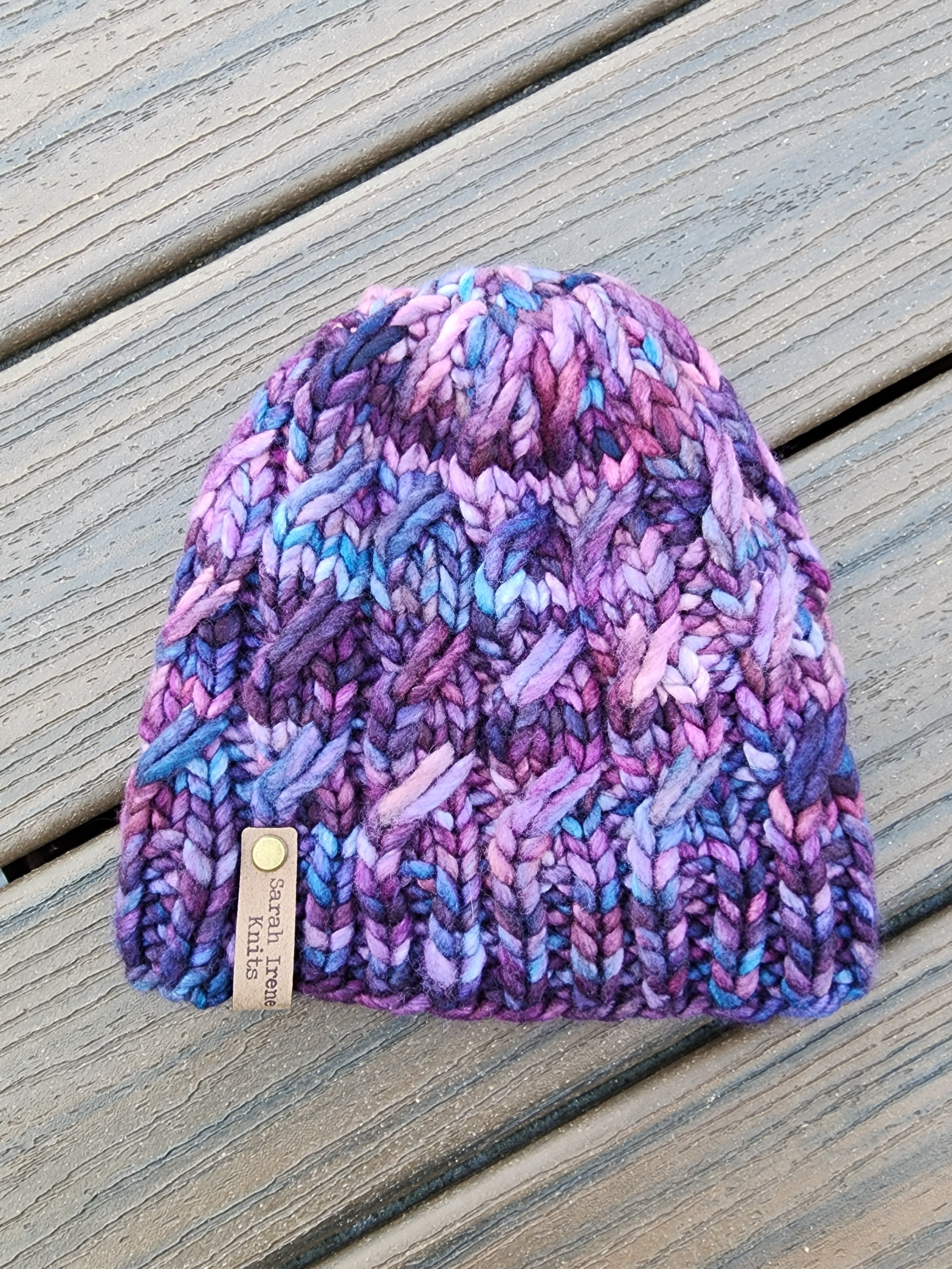 Ascendio Beanie - Purples and Blues - Large – Sarah Irene Knits