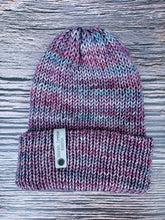 Load image into Gallery viewer, Double Brim Beanie - Purple Pink and Blue Multicolor - Large