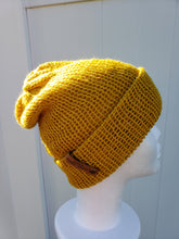 Load image into Gallery viewer, Double Brim Beanie - Alpaca - Mustard Yellow - Various Sizes