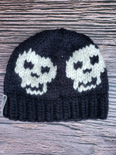 Load image into Gallery viewer, Skulls Hat - Black with Ivory Skulls - Various Sizes
