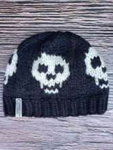 Load image into Gallery viewer, Skulls Hat - Black with Ivory Skulls - Various Sizes