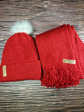 Load image into Gallery viewer, Gift Set - Hat and Scarf - Acrylic - Sparkling Red