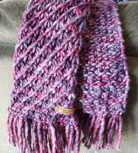 Load image into Gallery viewer, Crush Winter Scarf - Rose Pink with Purple Multicolor