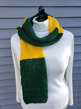 Load image into Gallery viewer, Winter Scarf - Sports Fan Green and Yellow - Acrylic