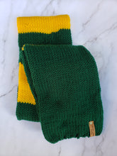 Load image into Gallery viewer, Winter Scarf - Sports Fan Green and Yellow - Acrylic