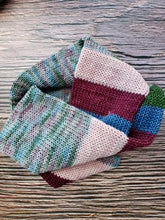 Load image into Gallery viewer, Infinity Scarf - Multicolor Blocks and Stripes