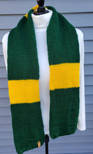 Load image into Gallery viewer, Winter Scarf - Sports Fan Green and Yellow - Acrylic