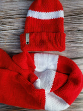 Load image into Gallery viewer, Gift Set - Hat and Scarf - Acrylic - Sports Fan Red and White