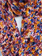 Load image into Gallery viewer, Crush Winter Scarf - Orange, Mauve, and Blue Multicolor