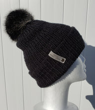 Load image into Gallery viewer, Double Brim Beanie - Charcoal with Pom - Acrylic - Large