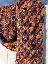Load image into Gallery viewer, Crush Winter Scarf - Orange, Mauve, and Blue Multicolor
