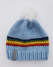 Load image into Gallery viewer, Classic Beanie - Sky Blue Rainbow - Medium