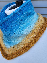 Load image into Gallery viewer, Eyelet Cowl - Blue to Sunny Yellow Orange Gradient