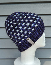 Load image into Gallery viewer, Pritchard Park Beanie - Navy Blue with Light Blue - X-Large