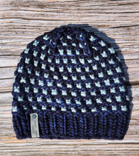 Load image into Gallery viewer, Pritchard Park Beanie - Navy Blue with Light Blue - X-Large