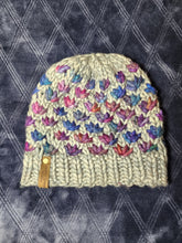 Load image into Gallery viewer, Lotus Flower Beanie - Grey with Multicolor - Medium