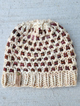 Load image into Gallery viewer, Pritchard Park Beanie - Ivory with Reddish Brown - Large