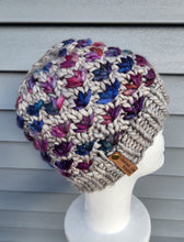 Load image into Gallery viewer, Lotus Flower Beanie - Grey with Multicolor - Medium