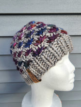 Load image into Gallery viewer, Lotus Flower Beanie - Grey with Multicolor - Medium