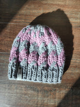 Load image into Gallery viewer, Ascendio Beanie - Grey and Purple Stripe - Medium