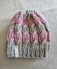 Load image into Gallery viewer, Ascendio Beanie - Grey and Purple Stripe - Medium