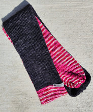 Load image into Gallery viewer, Infinity Scarf - Black with Variegated Pink, Red, White
