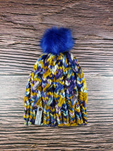 Load image into Gallery viewer, Ascendio Beanie - Navy Blue and Yellow Multicolor - Large