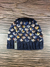 Load image into Gallery viewer, Lotus Flower Beanie - Navy Blue with Yellow Multicolor - Small