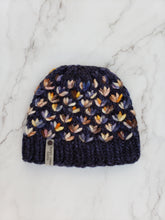 Load image into Gallery viewer, Lotus Flower Beanie - Navy Blue with Yellow Multicolor - Small