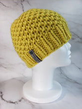 Load image into Gallery viewer, Textured beanie in yellow. No pom.