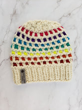 Load image into Gallery viewer, Pritchard Park Beanie - Natural Ivory Rainbow - Large