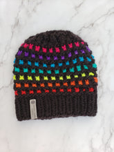 Load image into Gallery viewer, Pritchard Park Beanie - Black Rainbow - Various Sizes