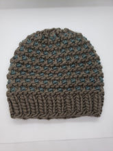 Load image into Gallery viewer, Pritchard Park Beanie - Brownish Grey with Teal - Medium