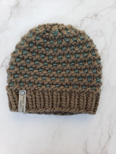 Load image into Gallery viewer, Pritchard Park Beanie - Brownish Grey with Teal - Medium