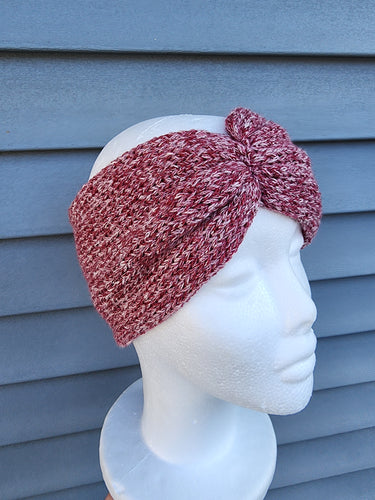 Red heathered color headband.