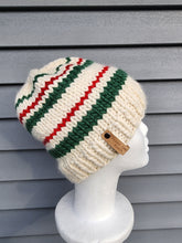 Load image into Gallery viewer, Classic Beanie - Green and Red Striped - X-Large/XXL
