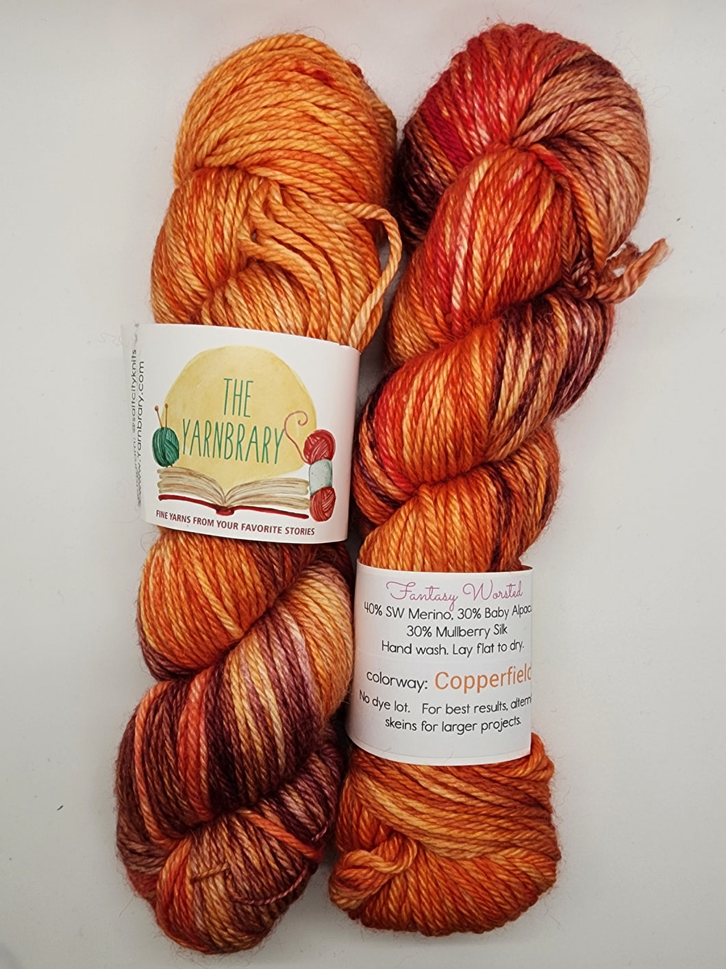 The Yarnbrary - 2 skeins Worsted weight in Copperfield