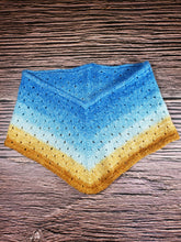 Load image into Gallery viewer, Eyelet Cowl - Blue to Sunny Yellow Orange Gradient
