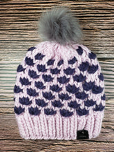 Load image into Gallery viewer, Lotus Flower Beanie - Pink with Dark Purple - Large
