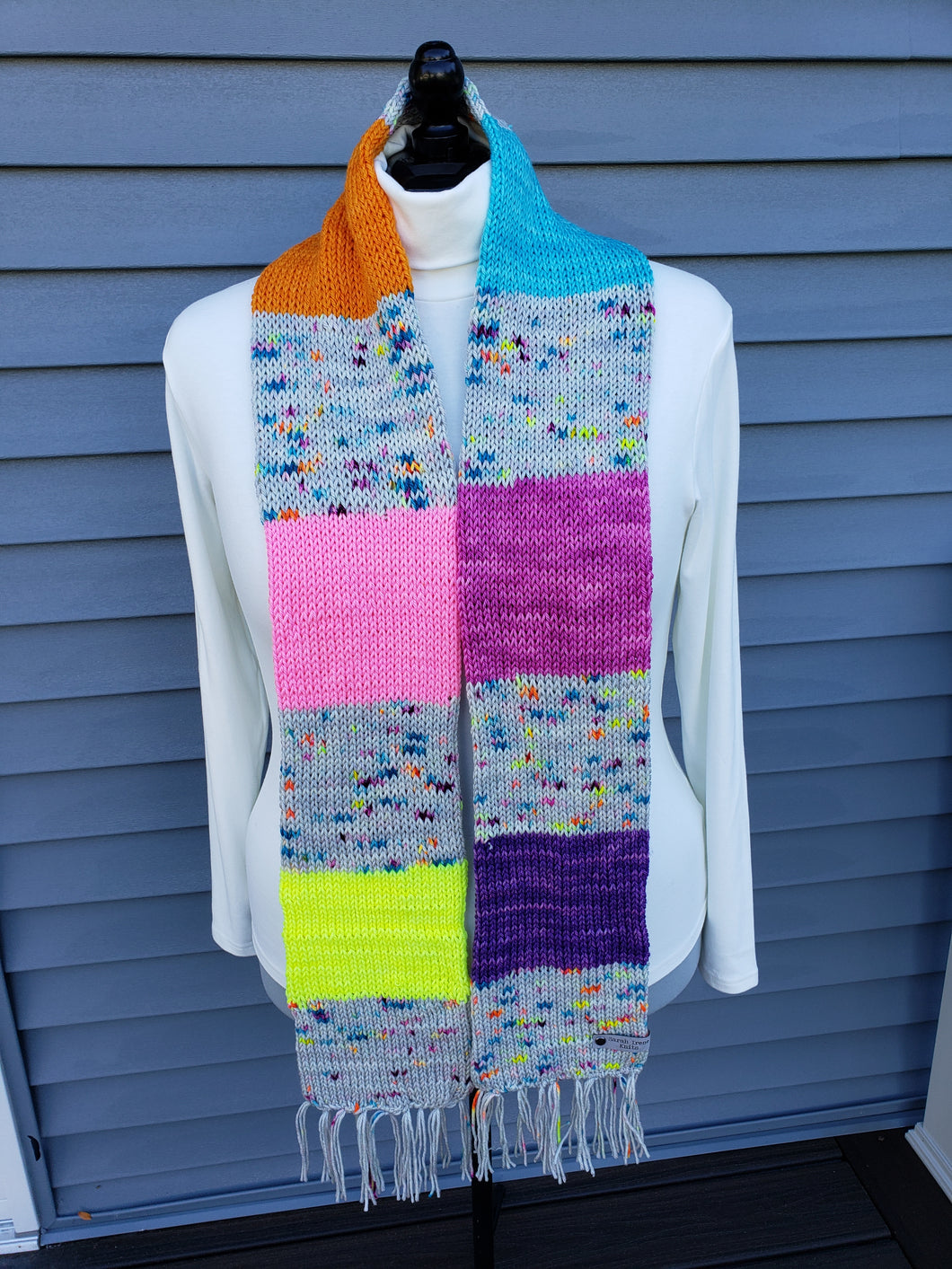 Winter Scarf - Bright and Speckled Blocks