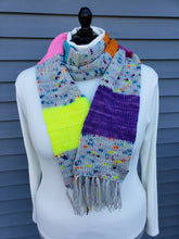 Load image into Gallery viewer, Winter Scarf - Bright and Speckled Blocks

