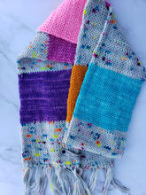 Load image into Gallery viewer, Winter Scarf - Bright and Speckled Blocks
