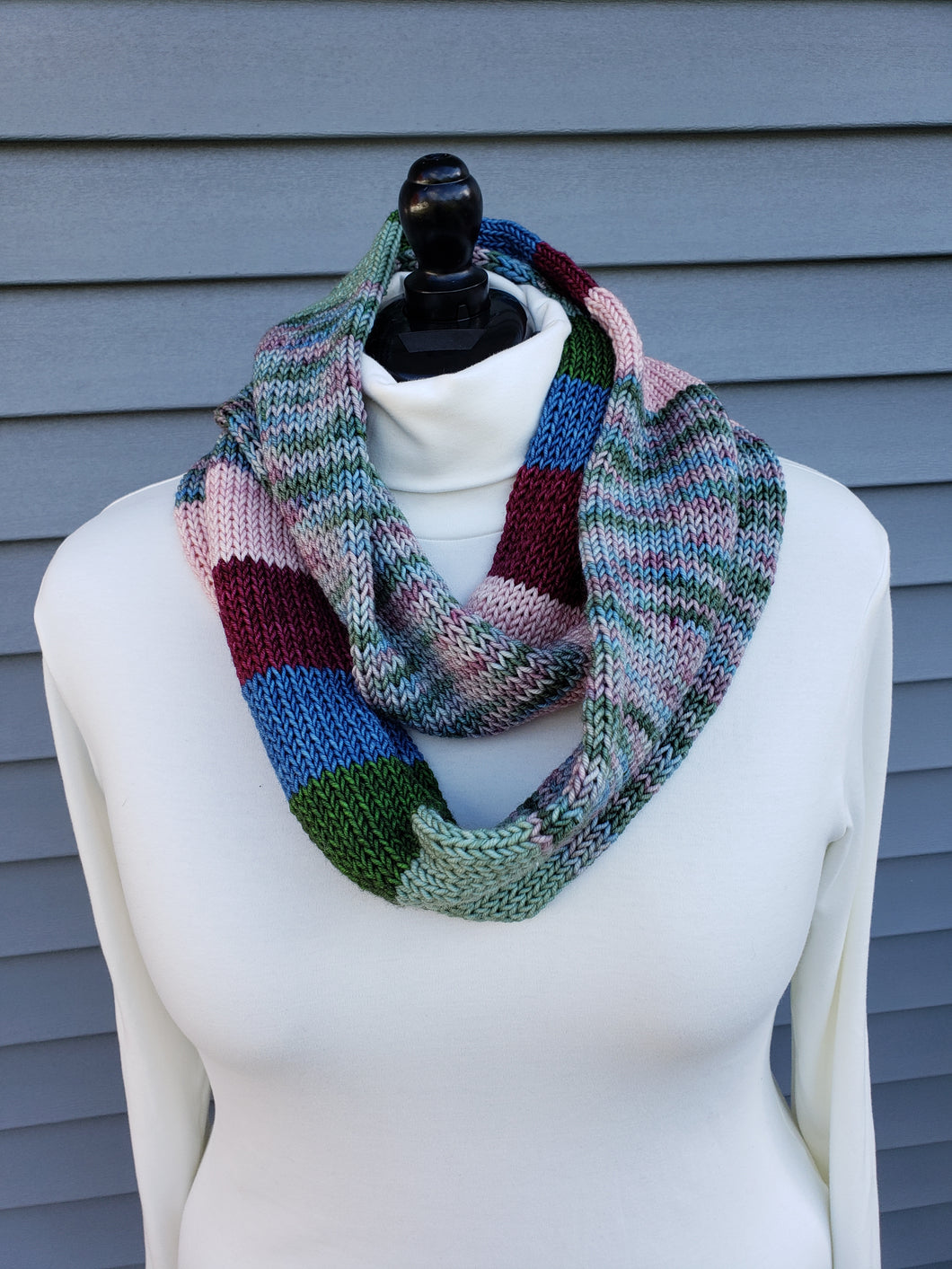 Infinity Scarf - Multicolor Blocks and Stripes