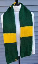 Load image into Gallery viewer, Winter Scarf - Sports Fan Green and Yellow - Acrylic
