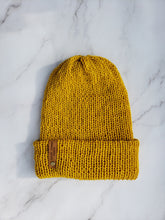 Load image into Gallery viewer, Double Brim Beanie - Alpaca - Mustard Yellow - Various Sizes
