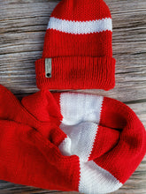 Load image into Gallery viewer, Gift Set - Hat and Scarf - Acrylic - Sports Fan Red and White
