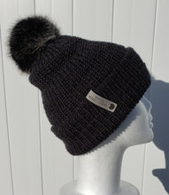 Load image into Gallery viewer, Double Brim Beanie - Charcoal with Pom - Acrylic - Large
